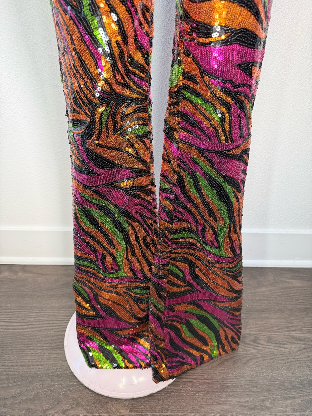 Dundas X Revolve Jerry Flare Pant Sequin Zebra XXS NWT - Picture 5 of 13